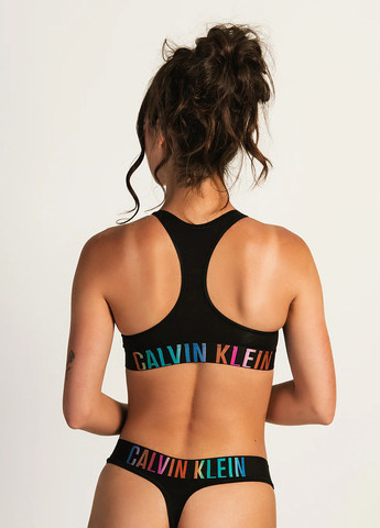 Чёрный топ бюстгальтер Calvin Klein без косточек хлопок