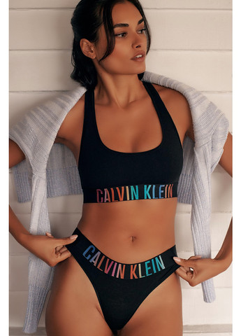 Чёрный топ бюстгальтер Calvin Klein без косточек хлопок