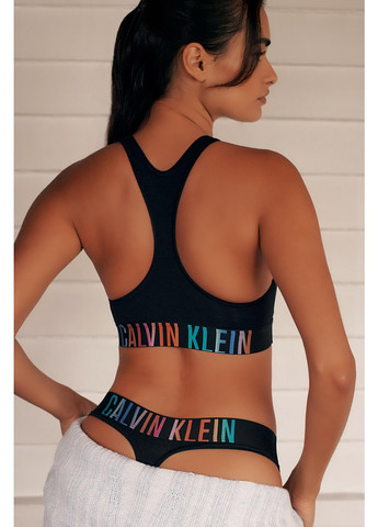 Чёрный топ бюстгальтер Calvin Klein без косточек хлопок