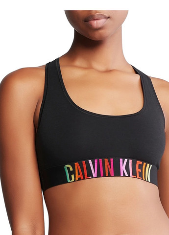 Чёрный топ бюстгальтер Calvin Klein без косточек хлопок