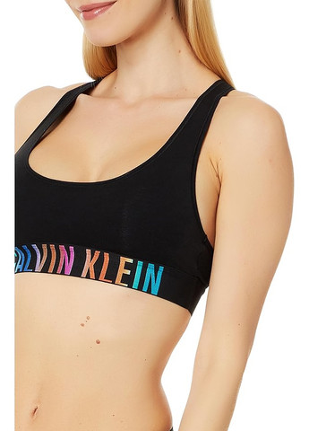 Чёрный топ бюстгальтер Calvin Klein без косточек хлопок