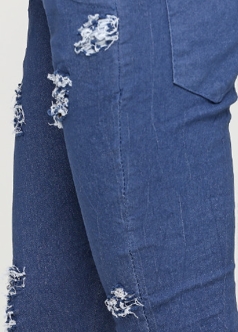 Темно-синие джинсовые летние зауженные брюки Moda Italia