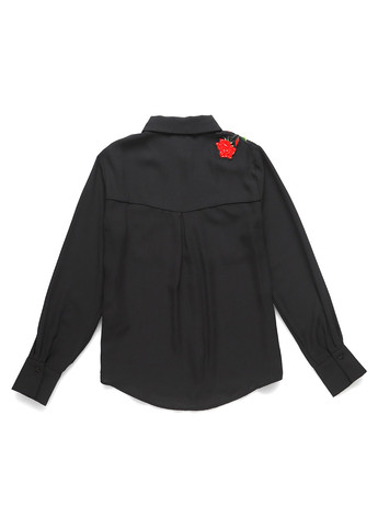 Черная кэжуал рубашка однотонная MINT&BERRY