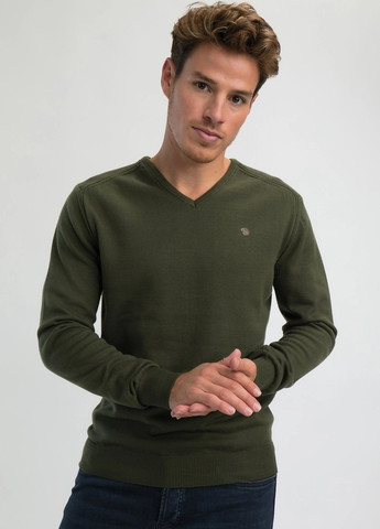 Оливковий (хакі) демісезонний пуловер пуловер Benson & Cherry