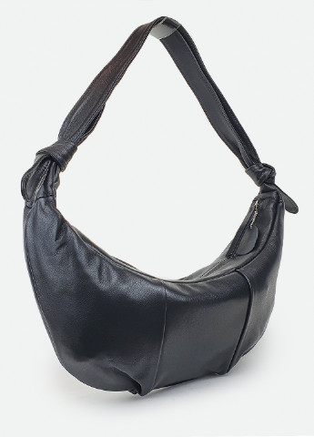 Жіноча сумка стильна чорна шкіряна, сумка-місяць, бананка на груди Fashion (229461517)