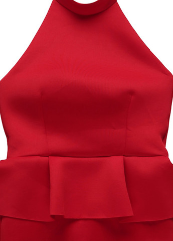 Красное кэжуал, вечернее, коктейльное платье футляр, с баской True Violet однотонное