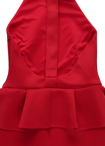 Красное кэжуал, вечернее, коктейльное платье футляр, с баской True Violet однотонное