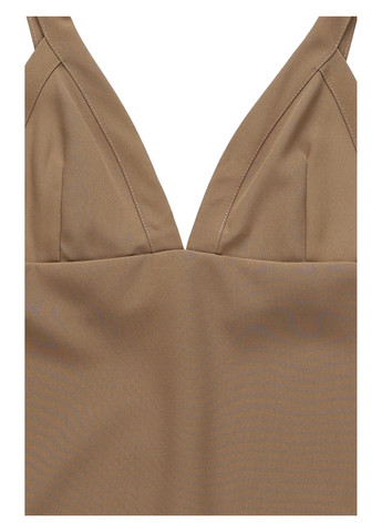 Бежевое кэжуал платье Boohoo однотонное