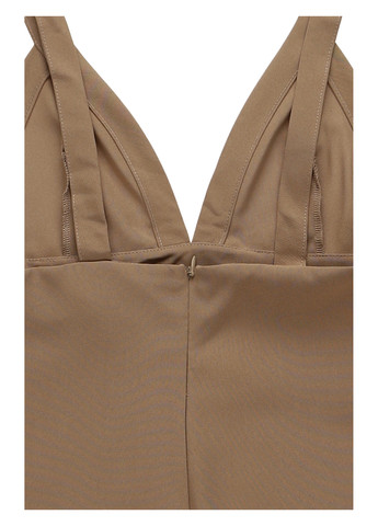 Бежевое кэжуал платье Boohoo однотонное