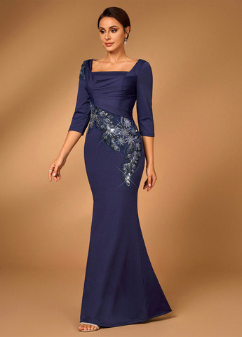 Темно-фиолетовое праздничный, вечернее платье годе SHEIN однотонное