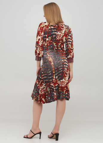 Бордовое кэжуал платье Just Cavalli с абстрактным узором
