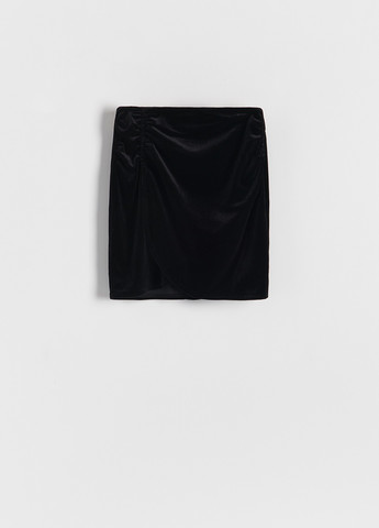 Черная кэжуал однотонная юбка Reserved на запах
