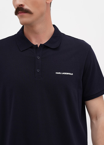 Темно-синяя футболка-поло для мужчин Lagerfeld с логотипом