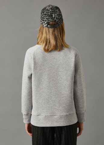 Светло-серый свитшот KOTON надпись без декора (252548171)