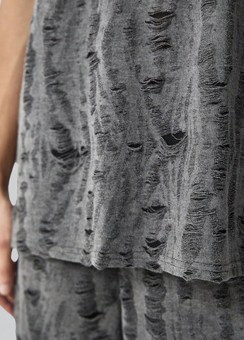 Темно-сірий літній костюм (футболка, шорти) з шортами SHEIN