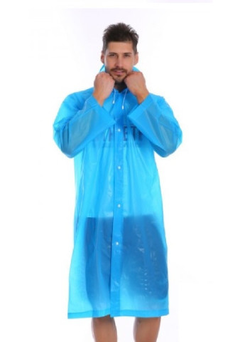 Дождевик универсальный плащ от дождя мужской женский туристический на кнопках 120х134 см (473350-Prob) Голубой Unbranded (254459803)