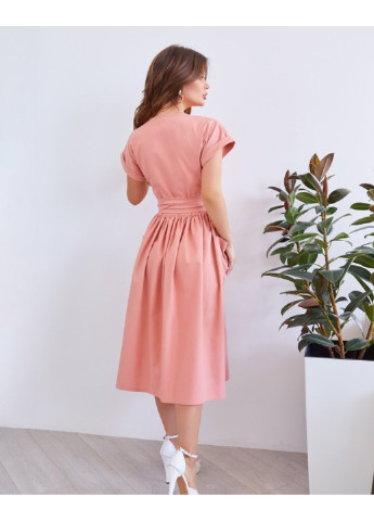 Розовое повседневный платье 10935 s розовый ISSA PLUS однотонное