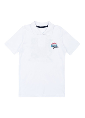 Белая детская футболка-поло для мальчика Z16 с рисунком