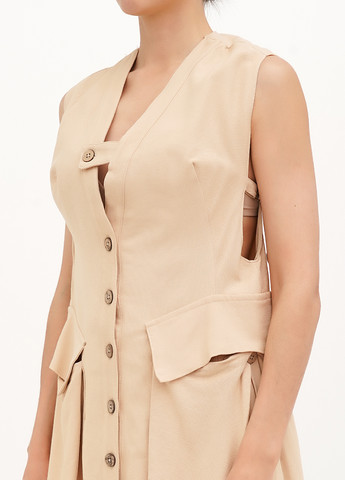 Бежевое кэжуал платье Vicolo однотонное