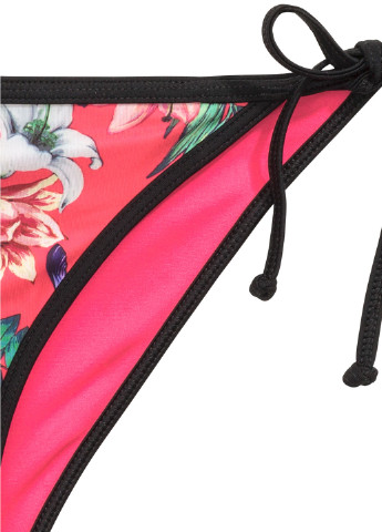 Малиновые купальные трусики-плавки с цветочным принтом H&M