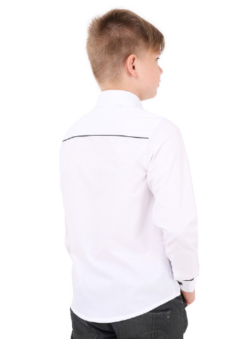 Белая классическая рубашка однотонная Timbo с длинным рукавом