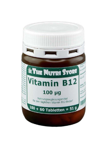 Метилкобаламін Vitamin В12, 100 mg, 180 + 60 Tabs The Nutri Store (253414353)