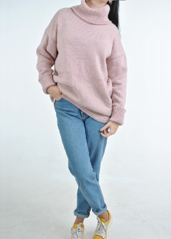 Пудровый зимний удлиненный свитер Berta Lucci