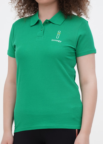 Зеленая женская футболка-поло Innogy однотонная