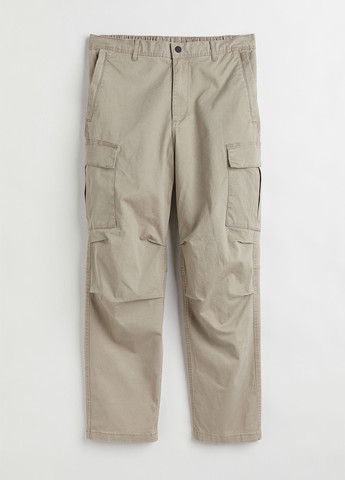 Светло-бежевые кэжуал демисезонные карго брюки H&M