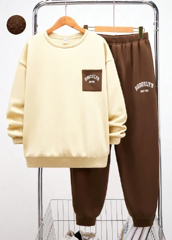 Комбинированный демисезонный костюм (свитшот, брюки) брючный SHEIN