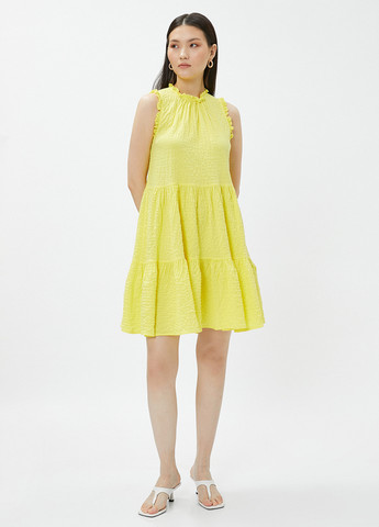 Желтое кэжуал платье с пышной юбкой KOTON однотонное