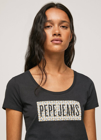 Чорна літня футболка Pepe Jeans London