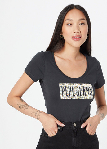 Черная летняя футболка Pepe Jeans London