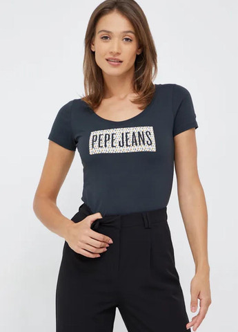 Чорна літня футболка Pepe Jeans London