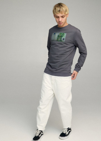 Темно-серый свитшот мужской basic /no flis/ YAPPI (252258399)