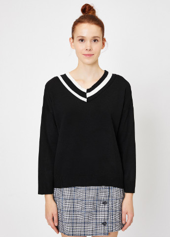 Черно-белый демисезонный пуловер пуловер KOTON