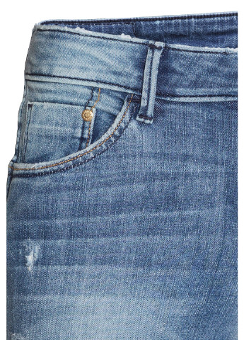 Сине-желтые демисезонные зауженные джинсы H&M