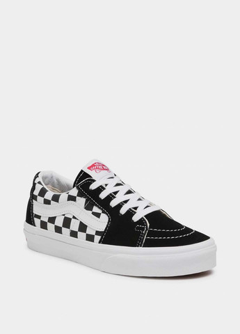 Черно-белые кеды Vans VN0A4UUK4W71 с белой подошвой, с логотипом