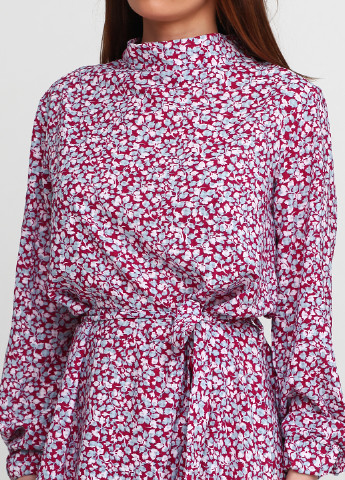 Розово-лиловое кэжуал платье Zhmurchenko Brand с цветочным принтом