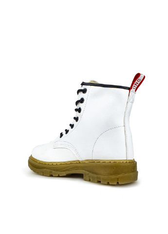 Осенние белые женские ботинки из эко кожи на шнуровке Fashion из искусственной кожи