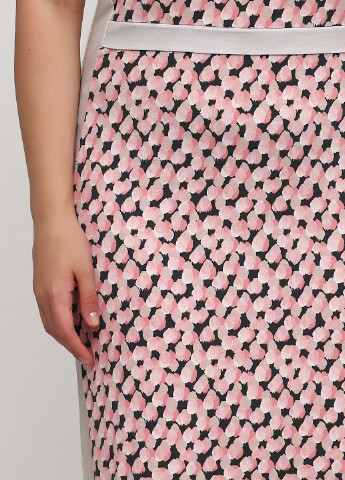 Рожева кежуал сукня футляр Алеся з абстрактним візерунком