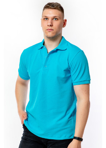 Голубой мужская футболка поло Kosta однотонная