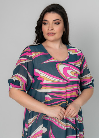 Сіра кежуал сукня оверсайз A'll Posa з абстрактним візерунком