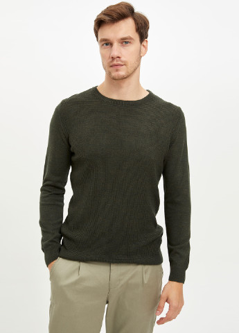 Оливковый (хаки) демисезонный свитер джемпер DeFacto