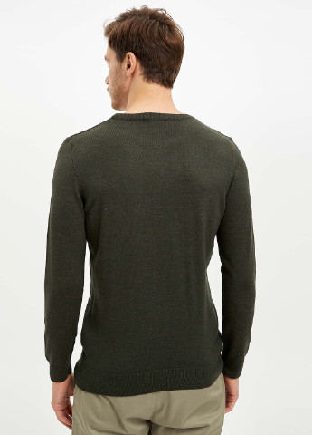 Оливковый (хаки) демисезонный свитер джемпер DeFacto