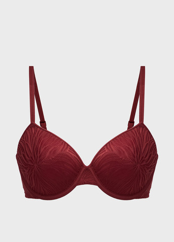 Бордовый балконет бюстгальтер Calvin Klein с косточками полиамид