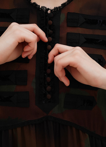 Комбінована кежуал сукня в стилі армпір Coach з абстрактним візерунком