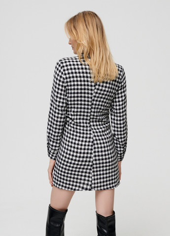 Чорно-білий кежуал сукня сукня-сорочка Sinsay в клітинку