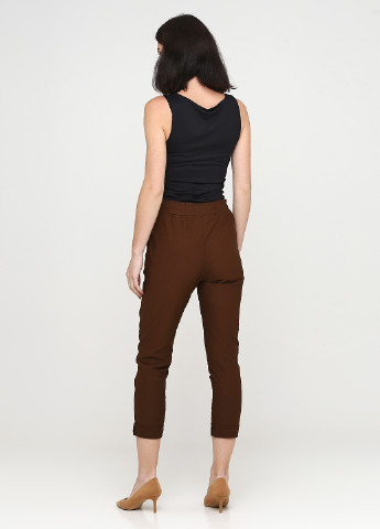 Темно-коричневые кэжуал демисезонные брюки Made in Italy