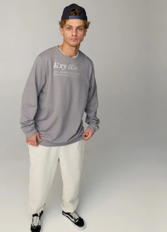Серый свитшот мужской oversize /no flis/ YAPPI (252258919)